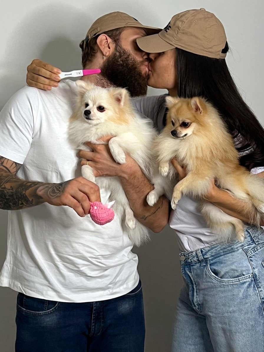 Beijo com os cachorrinhos